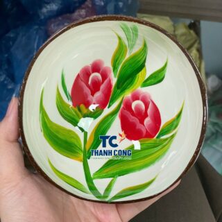 Bulk Red Tropical Bloom Coconut Bowls TCLCB 8650W