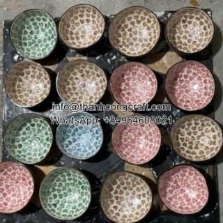 Bulk Supply of Artisan Mosaic Coconut Bowls Vietnam Workshop
