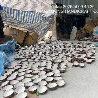 Coconut bowl manufacturing facility in Vietnam for bulk orders