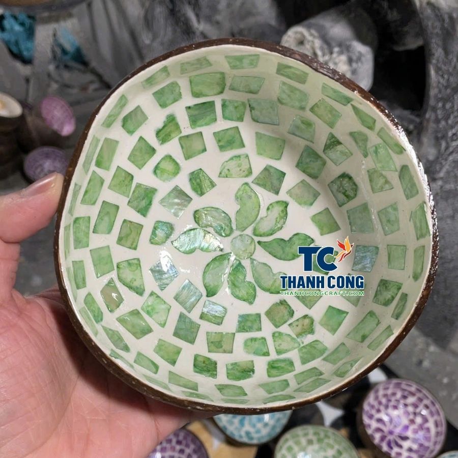 Green Mosaic Inlay Coconut Bowl Bulk Global Export