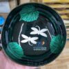 Handmade green dragonfly lacquer coconut bowl, unique artisan craft from Vietnam