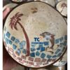 Mosaic Dolphin Coconut Bowl Tropical Resort Souvenir
