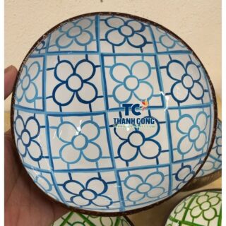Mosaic Style Blue Coconut Bowl Wholesale From Vietnam Manufacturer