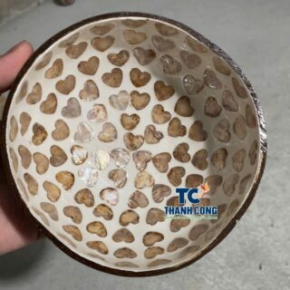 Natural Brown Heart Inlay Coconut Bowl Souvenir Wholesale