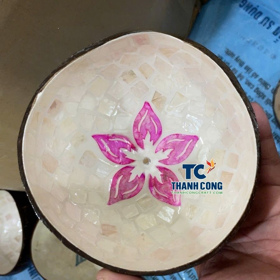 Pink Blossom Mother of Pearl Coconut Bowl Direct Wholesale Source