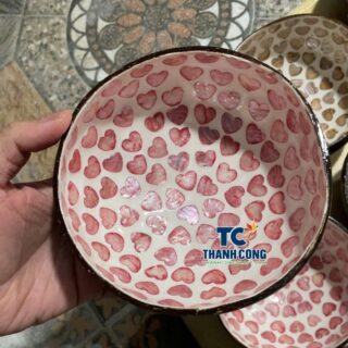 Pink Heart Mosaic Coconut Bowl Wholesale Destination Merchandise