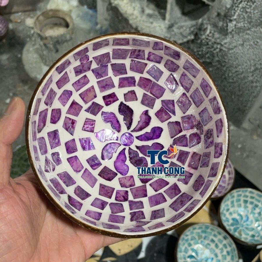 Purple Pearl Mosaic Coconut Bowl B2B Supplier