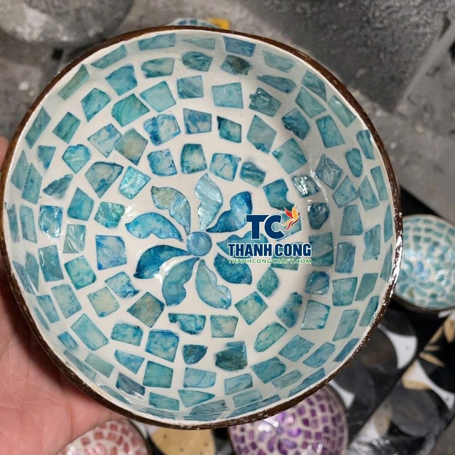 Turquoise Mosaic Coconut Bowl Direct Factory Wholesale