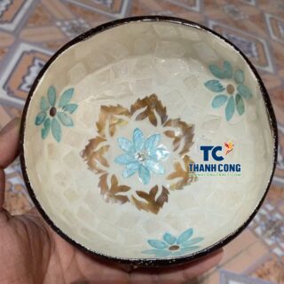 Wholesale Geometric Flower Inlaid Coconut Bowls – TCMCB 8661W