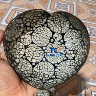 Wholesale Heart Shaped Black Mosaic Coconut Bowls Vietnam Exporter – TCMCB 8659W
