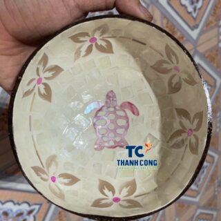 Wholesale Mother of Pearl Pink Turtle Coconut Bowl Vietnam Exporter – TCMCB 8649W