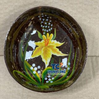 Wholesale Yellow Tropical Flower Coconut Bowl TCLCB 8656W